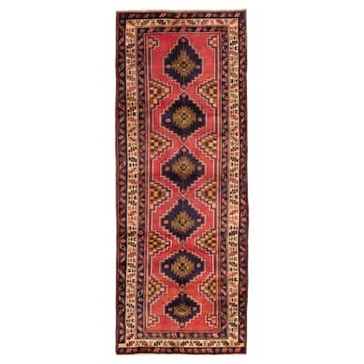 ECARPETGALLERY Hand-knotted Konya Anatolian Red Wool Rug - 3' 10" x 9' 10"