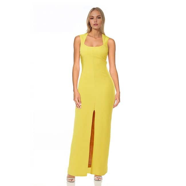 Jewel Badgley Mischka Emma Sleeveless Square Neck Gown