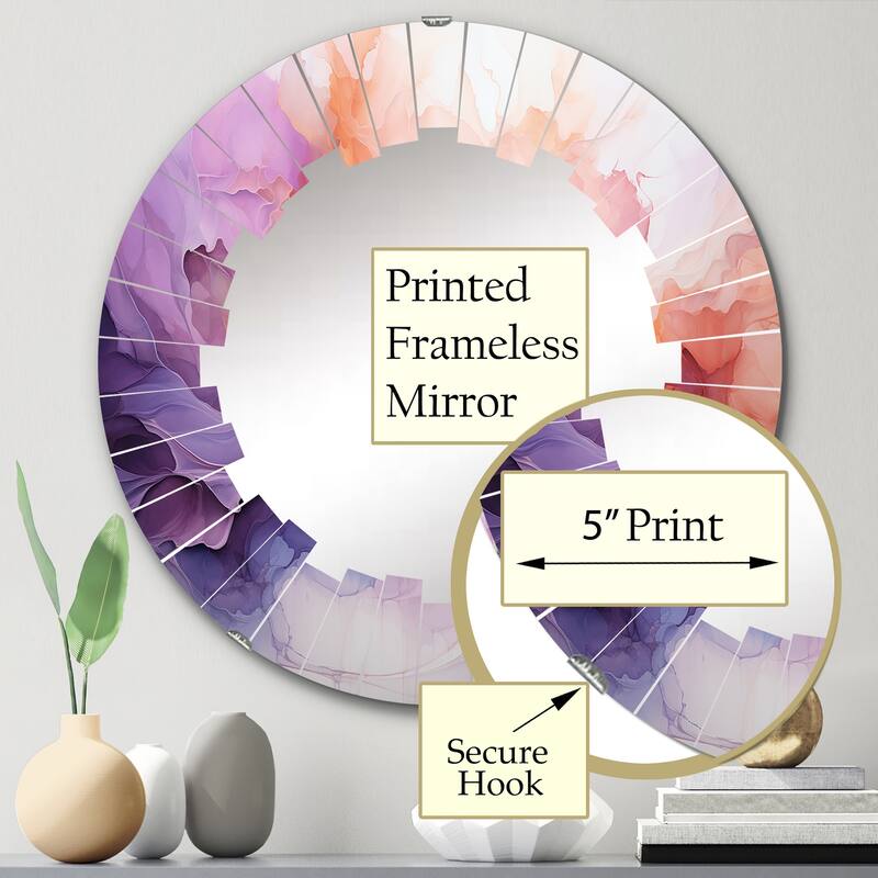 Designart "Vibrant Swirls" Abstract Spirals Modern Wall Mirror
