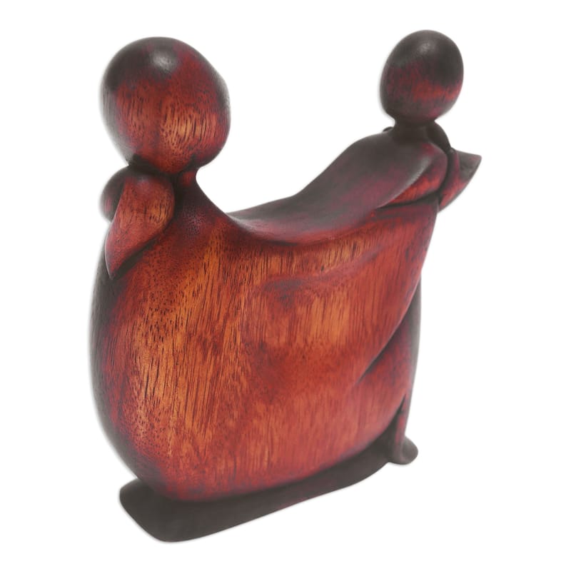 Novica Handmade Daughters Happiness Wood Sculpture