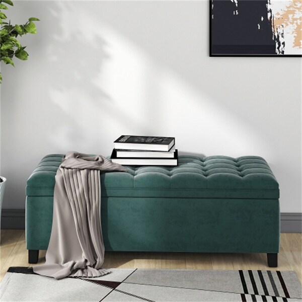 Velvet tufted hotsell bench cushion