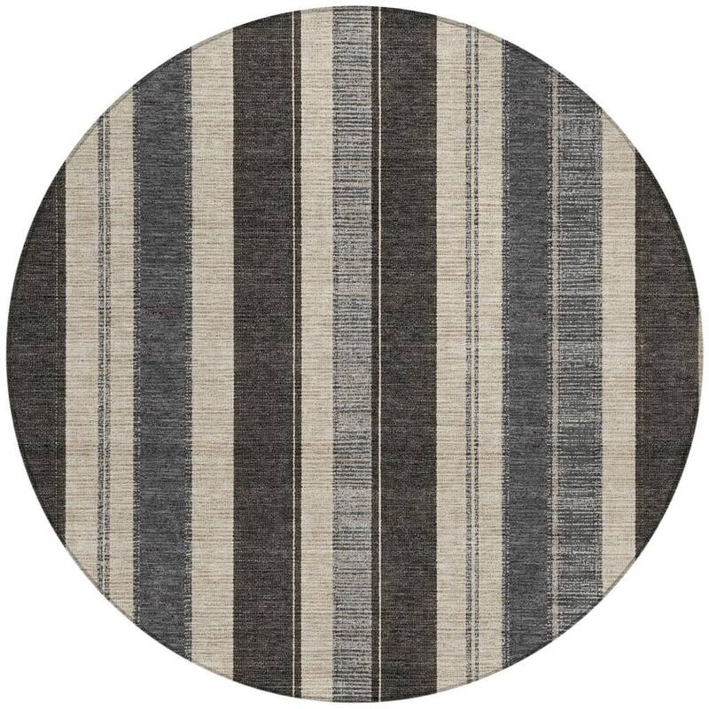 HomeRoots Striped Transitional Rectangle Outdoor Rug