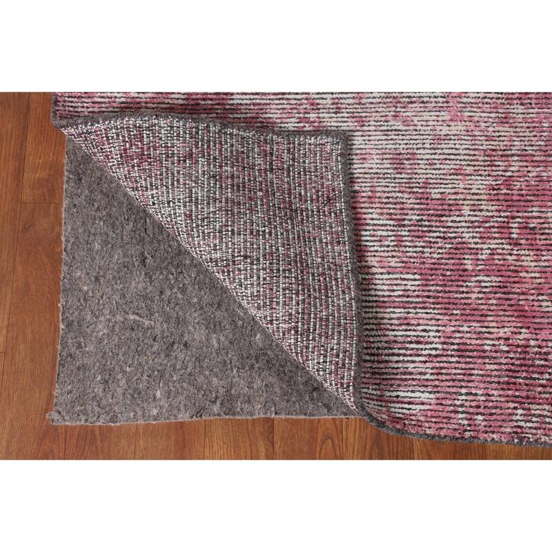 Pink Abstract Modern Area Rug Hand-Knotted Wool Carpet - 8'1"x 11'5"