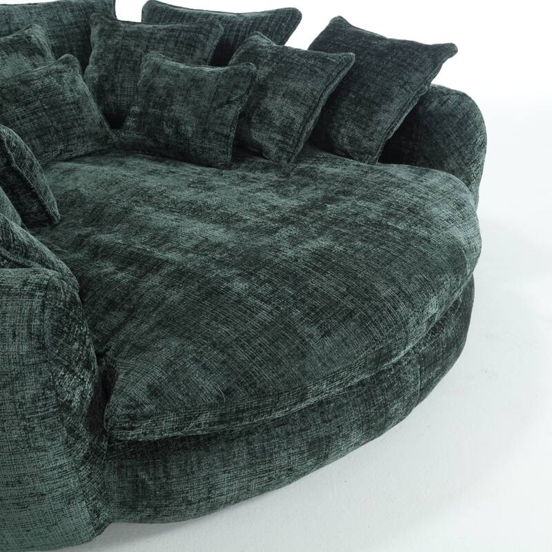 Comfortable Oversized Double Loaf High Back Round Sofa Bed with Armrests
