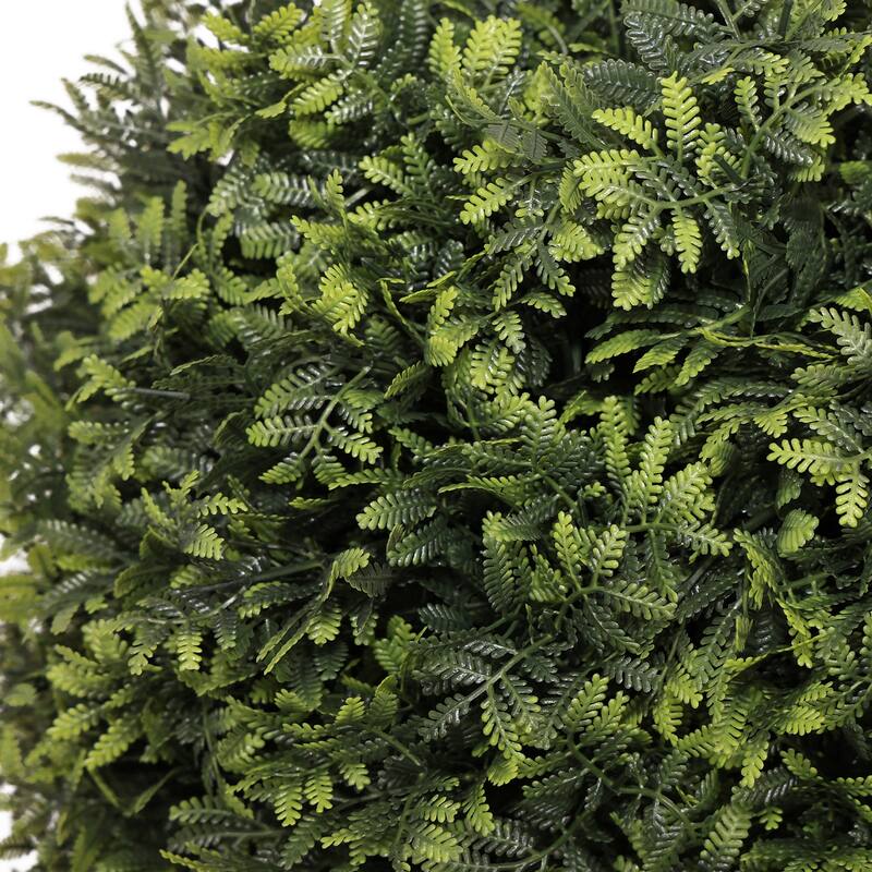 55cm Artificial Topiary Boxwood Ball Trees - Faux Evergreen Potted Shrubs for Porch, Patio, or Entryway Decor, 2pcs/set
