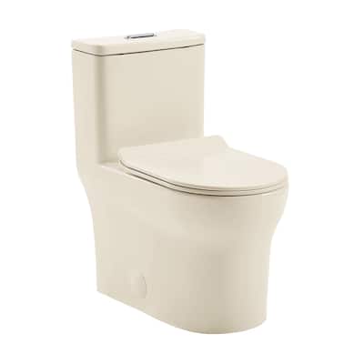 Bains One Piece Square Toilet Dual Flush 1.1/1.6 Gpf In Bisque - 26.55" x 15.4" 29.7"