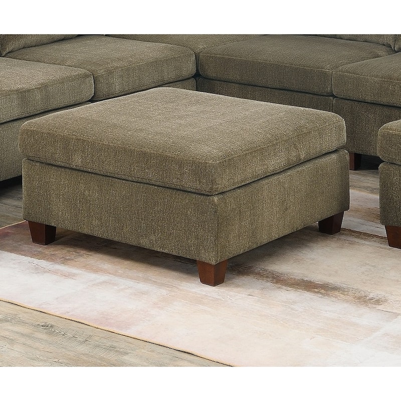 Modular Living Room Furniture Ottoman Ash Chenille Fabric 1pc Cushion Ottoman Couch