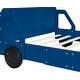 preview thumbnail 17 of 33, Twin/Full Car Bed for Kids, Car Shaped Platform Bed with Wheels, Headboard and Footboard, Toddler Car Bed Slat Support