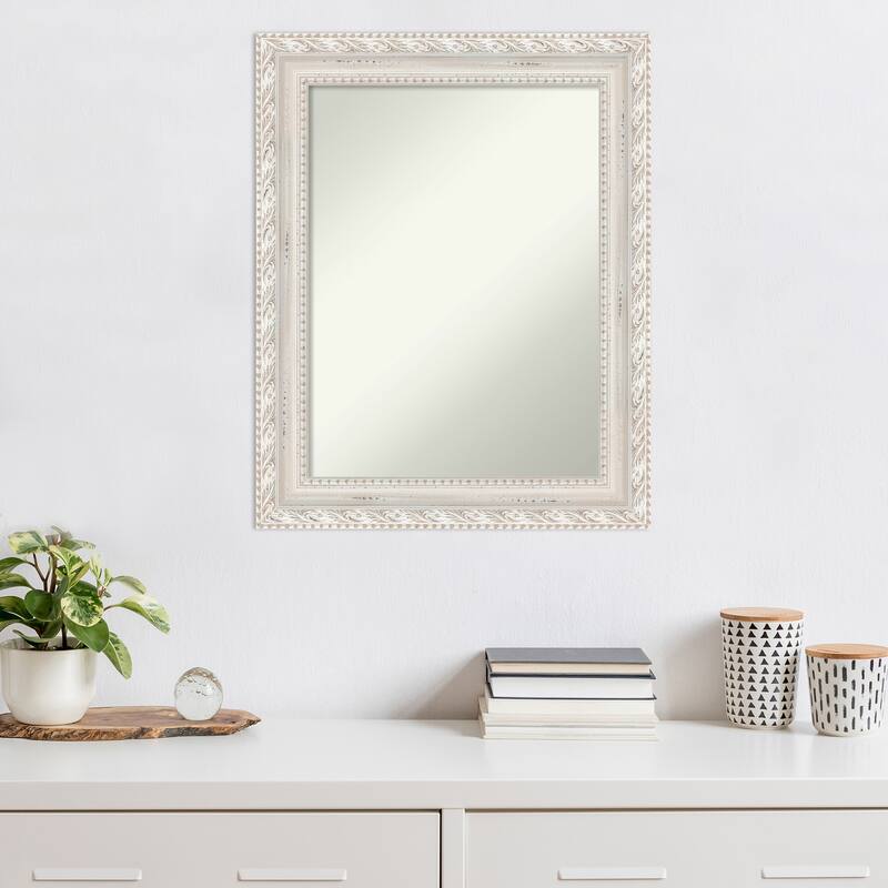 Opera Off White Non-Beveled Wood Framed Wall Mirror - Opera Off White