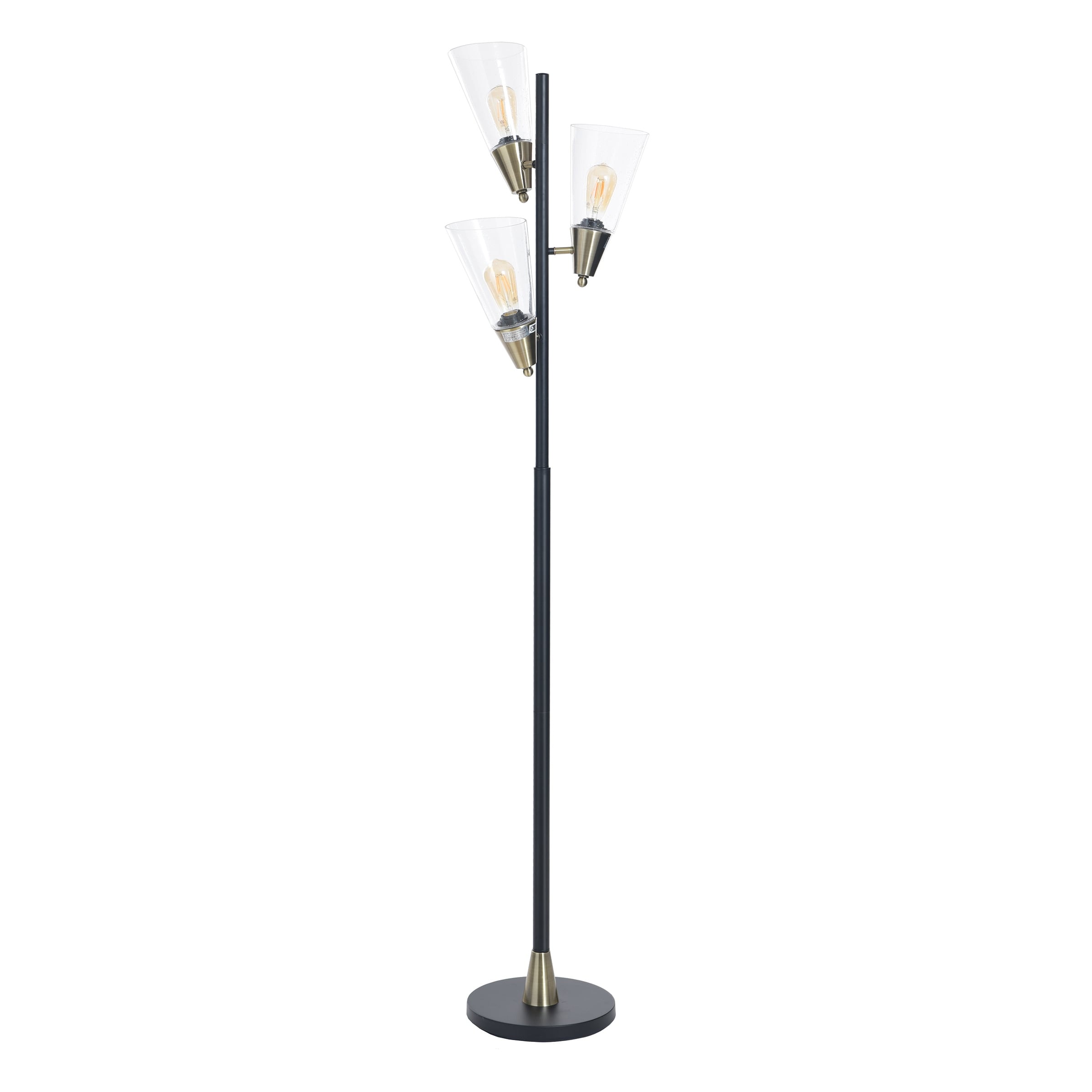 StyleCraft Mercer Floor Lamp - Pesch Gold & Black