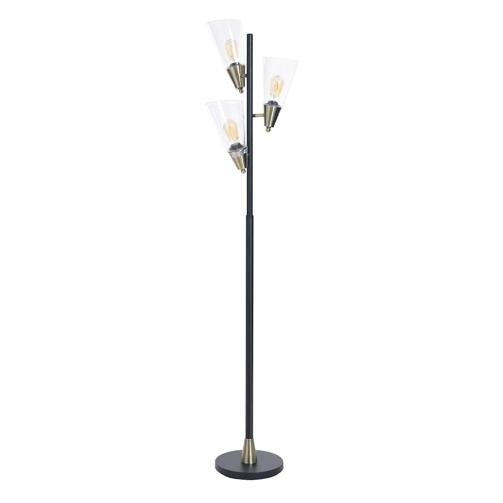 StyleCraft Mercer Floor Lamp - Pesch Gold & Black