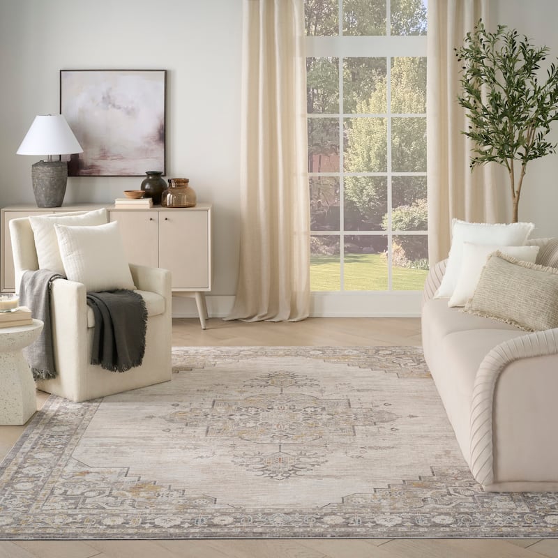 Nourison Heirloom Blend Indoor only Grey Persian Area Rug