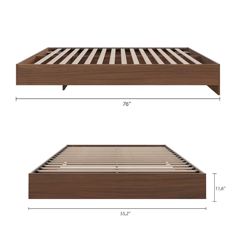Nexera Platform Bed Frame , Brown