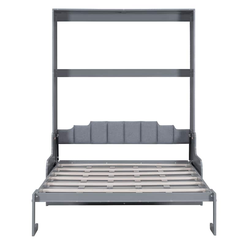 Gray Modern Queen Murphy Bed with Cushion