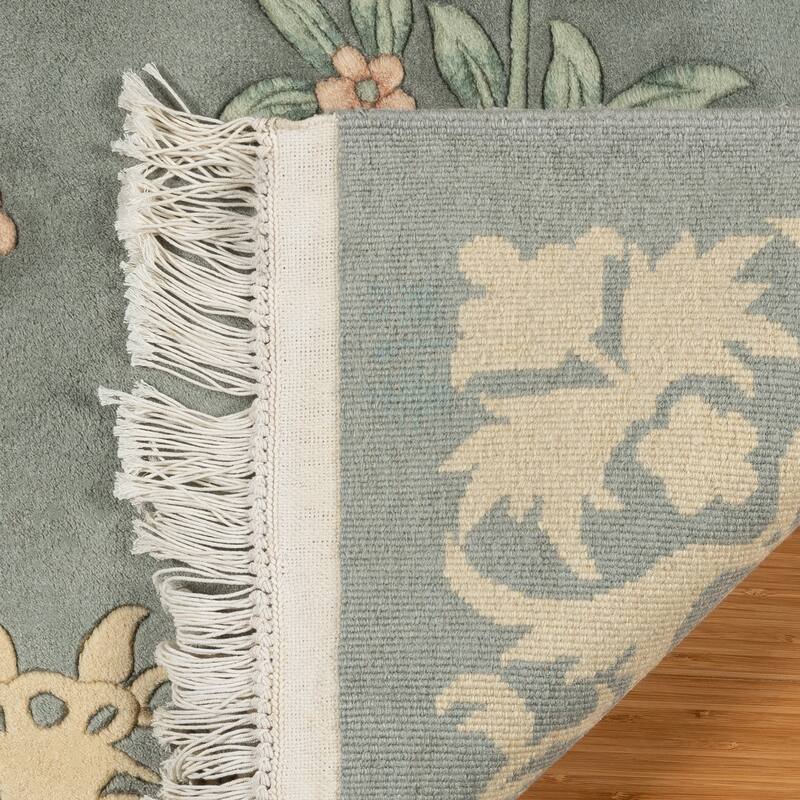 Gertmenian Oriental Estate Traditional Oriental Floral Border Metallion Hand Knot Wool Area Rug Collection