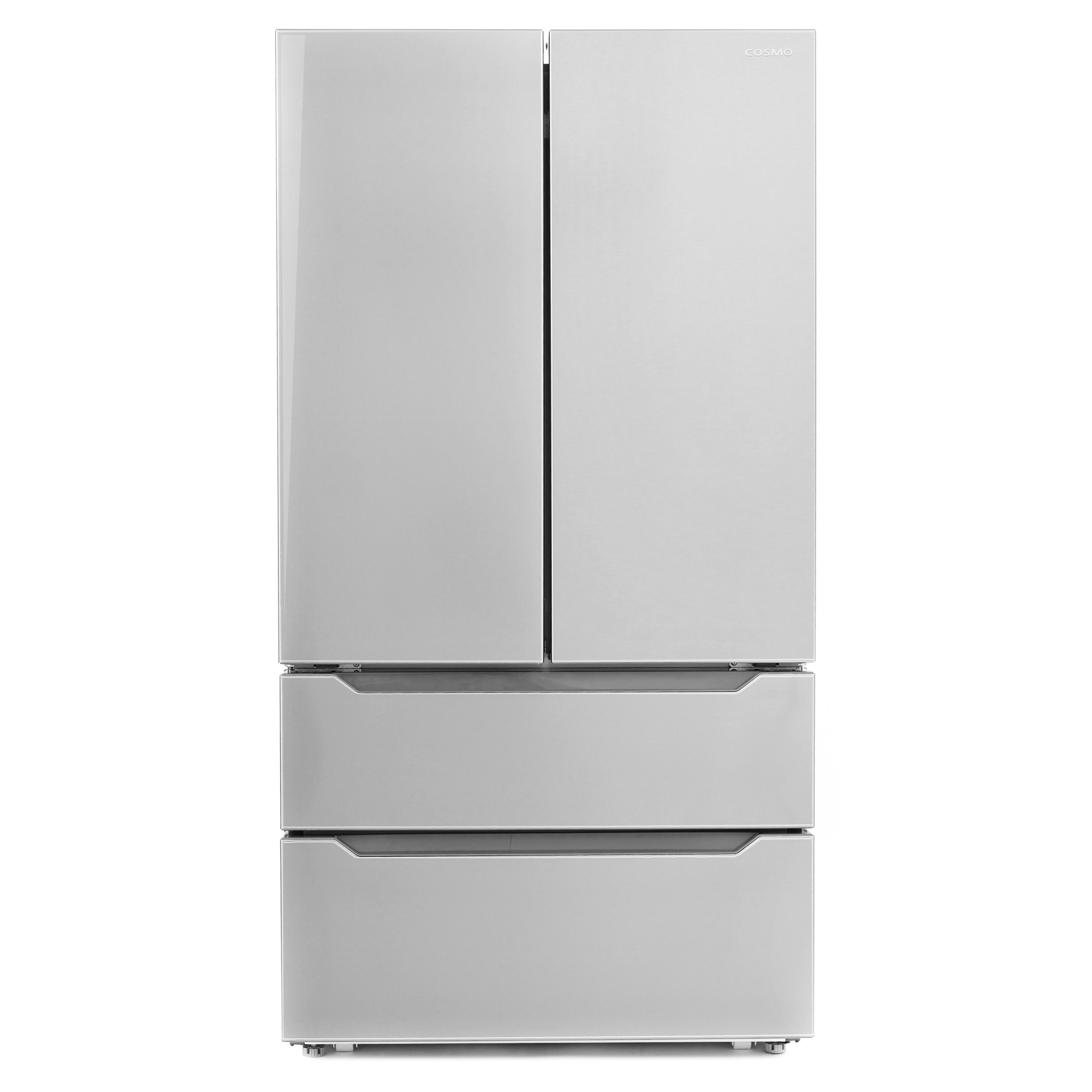 Cosmo 22.5 cu. ft. 4-Door Counter-Depth French Door Refrigerator with 2 Freezer Drawers in Stainless Steel, Automatic Ice Maker