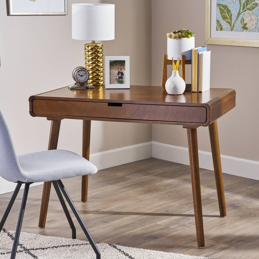 Writing Desk with large drawers,Computer Table for Home Office Workspace or Entryway, Brown