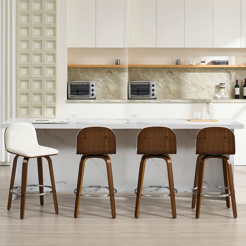 Upholstered Wood Swivel Bar Stools/ Counter Stool
