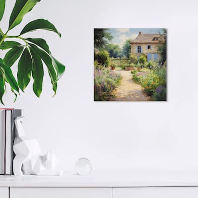 Wynwood Studio Canvas Nature and Landscape Country House Entrance Green and Traditional Wall Art Canvas Print