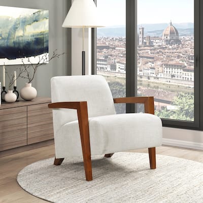 Luxurious Solid Wood Accent Chair for Stylish Living Rooms