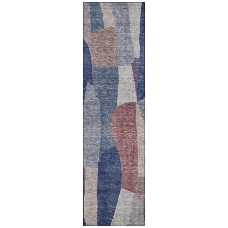 Machine Washable Indoor/ Outdoor Contemporary Layers Chantille Rug