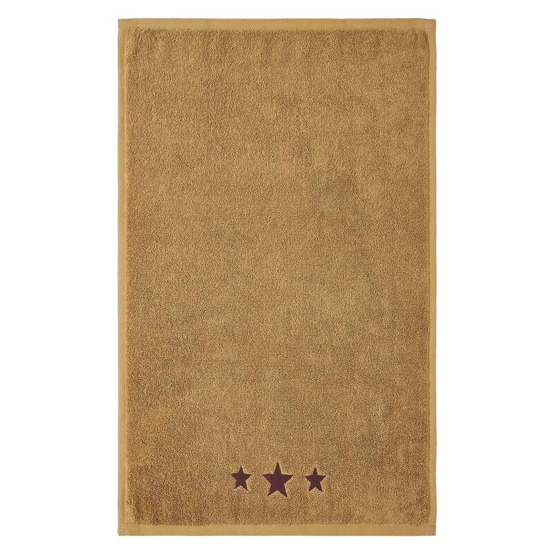 Burgundy Stars Tan Hand Towel Set of 2 16x26