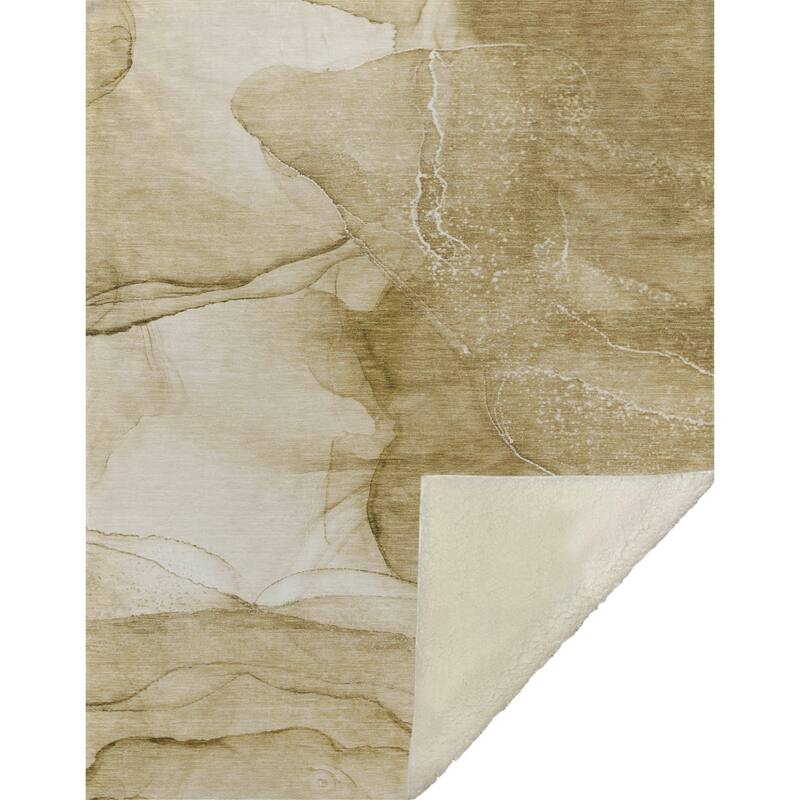 Premium Machine Washable Modern Abstract Sherpa Throw Blanket