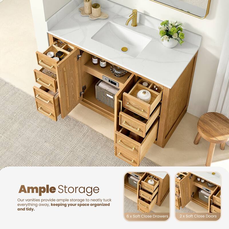 Jakarta Bath Vanity with Quartz Stone Top without Mirror