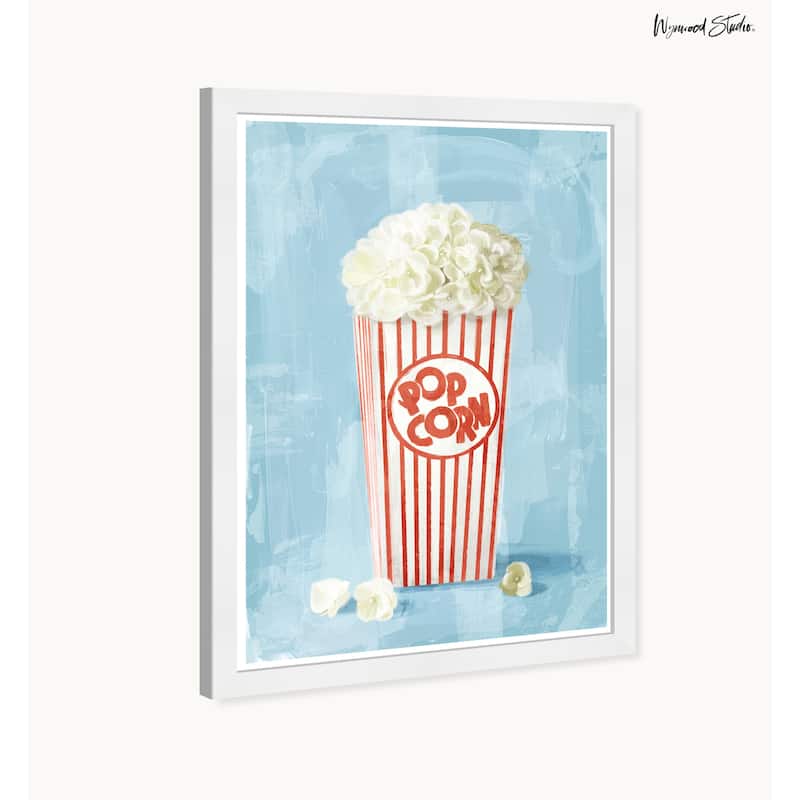 Wynwood Studio Popcorn Flora Framed Trendy Retro Kitchen And Living Room Art Prints