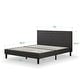 preview thumbnail 10 of 10, Priage by ZINUS Dark Grey Upholstered Diamond Stitched Platform Bed King