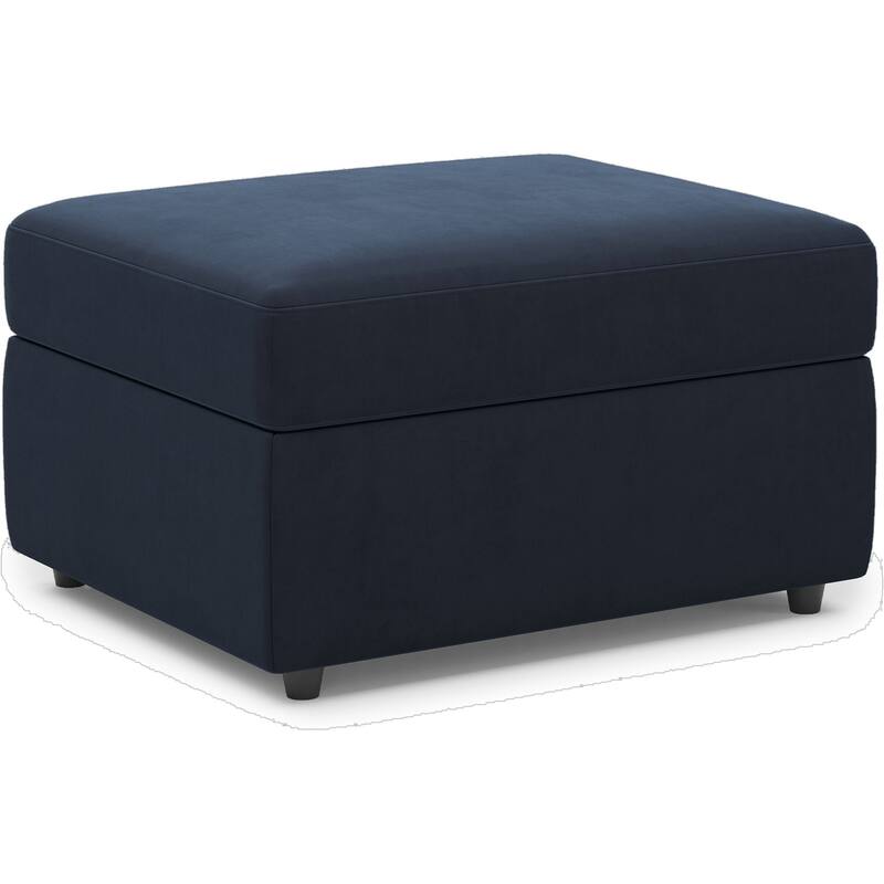 HomeRoots 30" Gray and Black Chenille Storage Ottoman