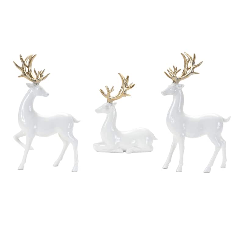 Winter Deer Figurine (Set of 3) - N/A