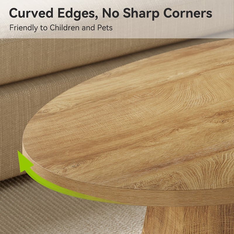 47-Inches Unique Oval Coffee Table