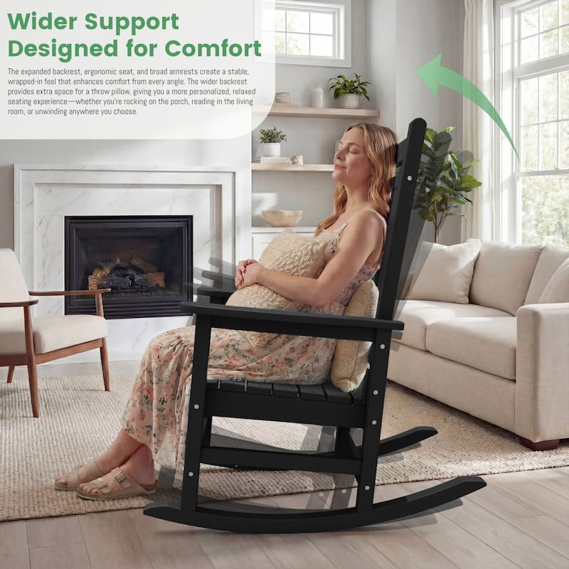 Modern High-Back Rocking Adirondack Chair All Weather