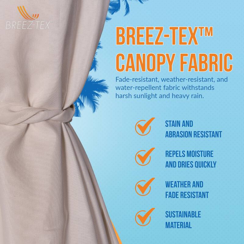 Island Umbrella Captiva 10-ft Octagonal Cantilever Umbrella with Base - Breez-Tex Canopy