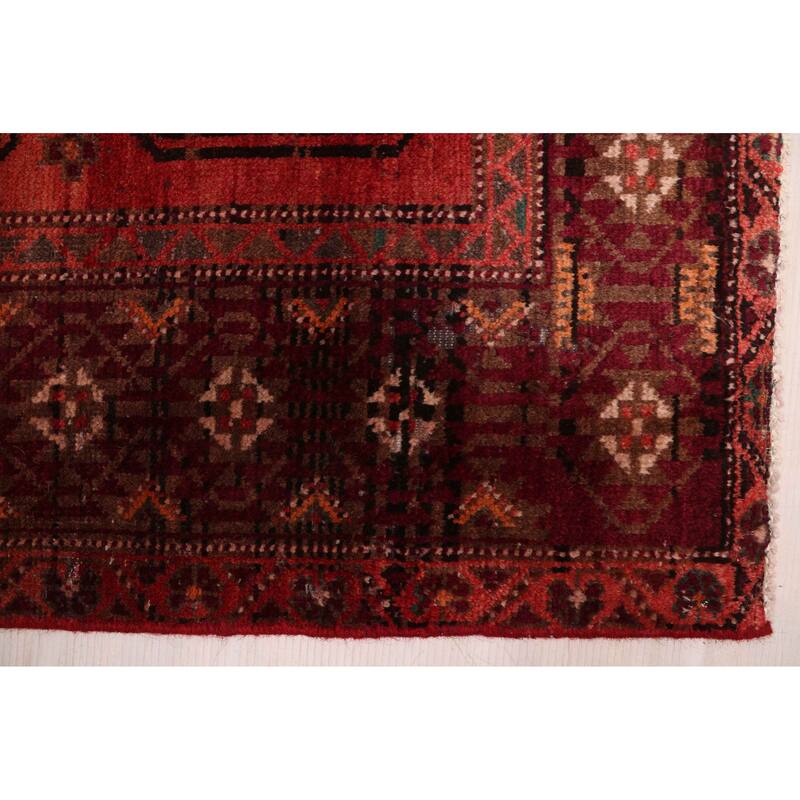 ECARPETGALLERY Hand-knotted Melis Vintage Red Wool Rug - 4'11 x 9'5