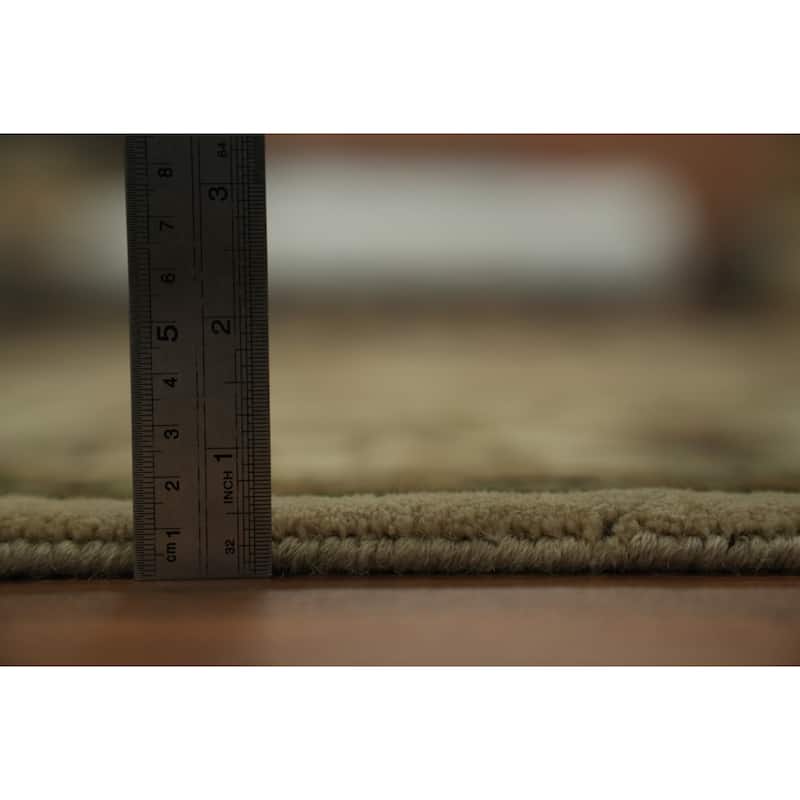 Hand Knotted Oriental 100% Wool Carpet Traditional All-Over Beige & Ivories Agra Area Rug - 9' 10'' X 8' 2''