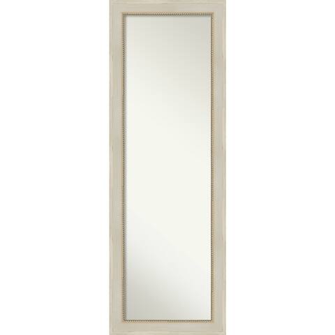 Parthenon Cream Full-Length Framed On the Door Mirror - Outer Size 18 x 52-inch - Parthenon Cream