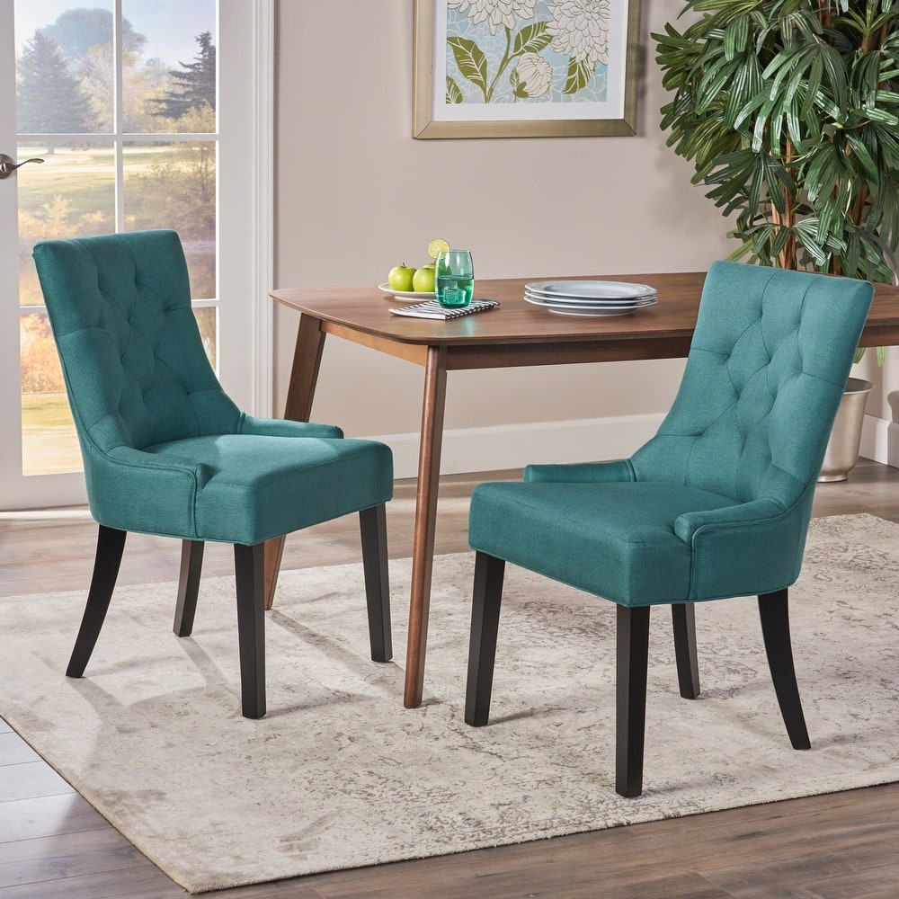 Cheney Contemporary Tufted Dining Chairs (Set of 2) by Christopher Knight Home - 21.50" L x 25.00" W x 36.00" H