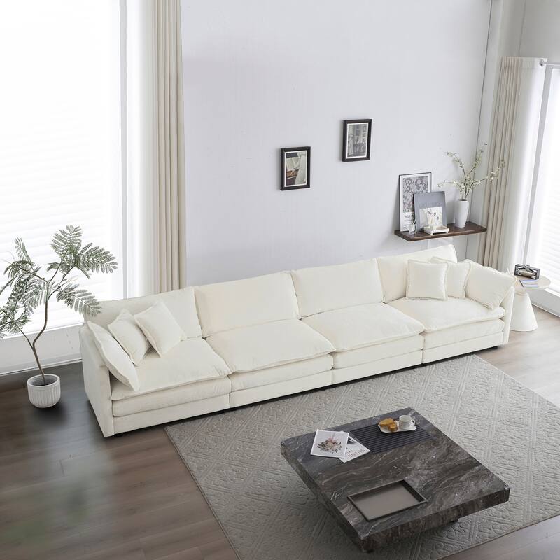 Cloud Chenille Upholstered Modular Sectional Sofa with DIY Combination Design