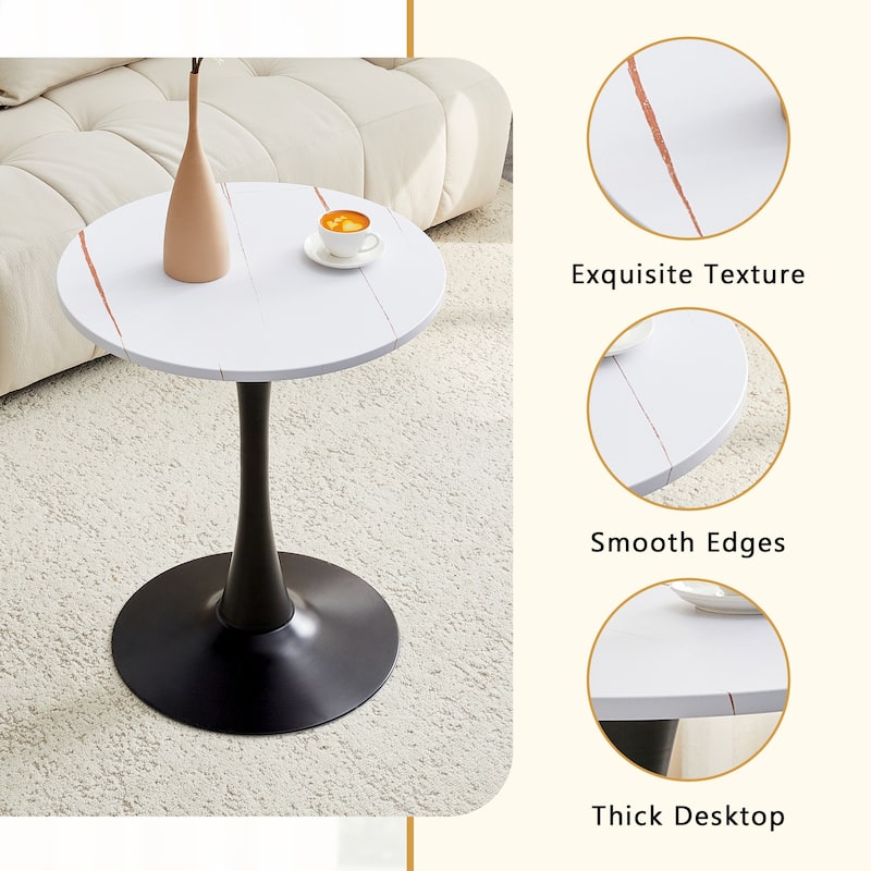 Round Tulip Dining Table, Kitchen Table with Thickened Tabletop, Bistro Table Circle Table Coffee Table