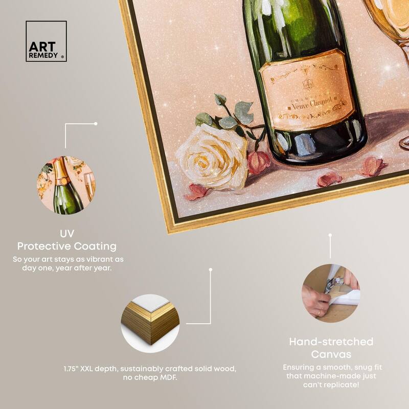 Blooming Champagne Vase Canvas by Art Remedy