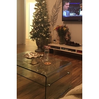 Ramona Glass Rectangle Coffee Table with Shelf by ...