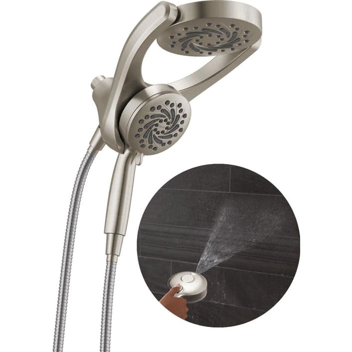 Delta 75419 HydroRain 1.75 GPM 2-in1 Shower Head and Hand Shower with - SpotShield Brushed Nickel