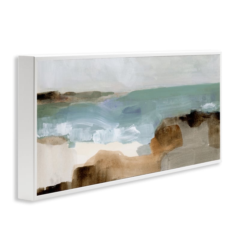 Stupell Abstract Ocean Wave Landscape Muddy Earth Tones Framed Wall Art - Grey