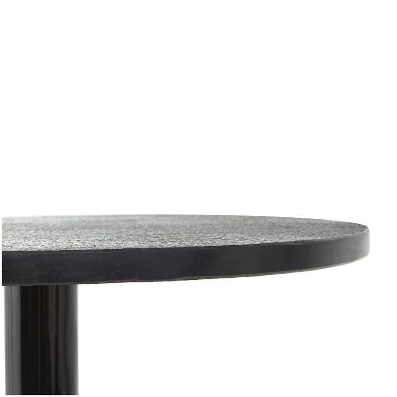 Aluminum Metal Geometric Accent Table with Black Marble Tabletops - Set of 3 Gold or Black - Roche River Decor
