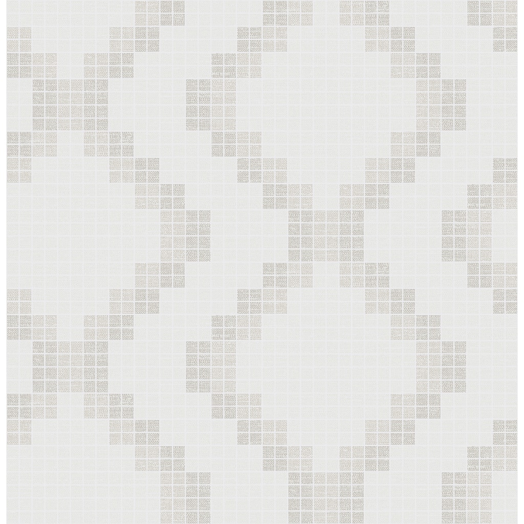 A-Street Prints Mosaic Taupe Grid Wallpaper