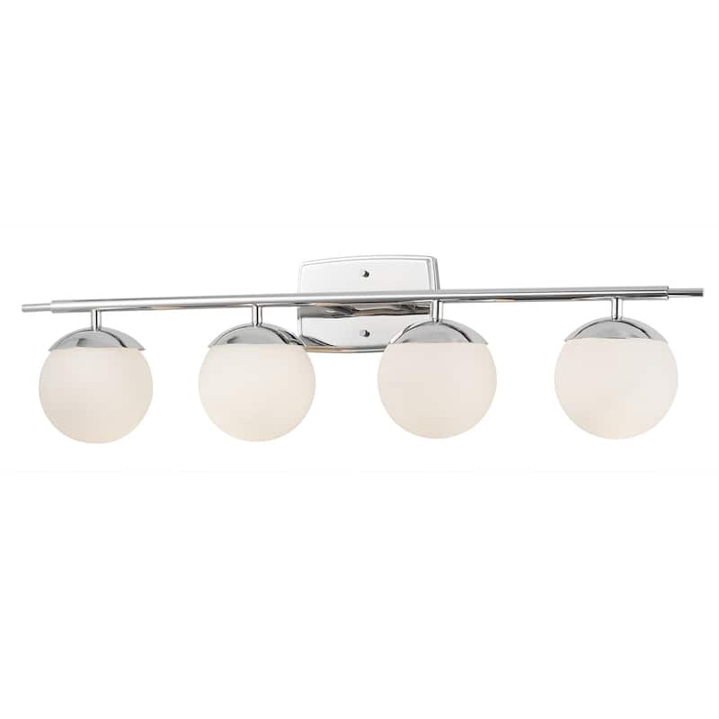 Justice Design Group EVOLV Fusion Epoch 4-Light Bath Bar with Opal Glass Shade - Polished Chrome