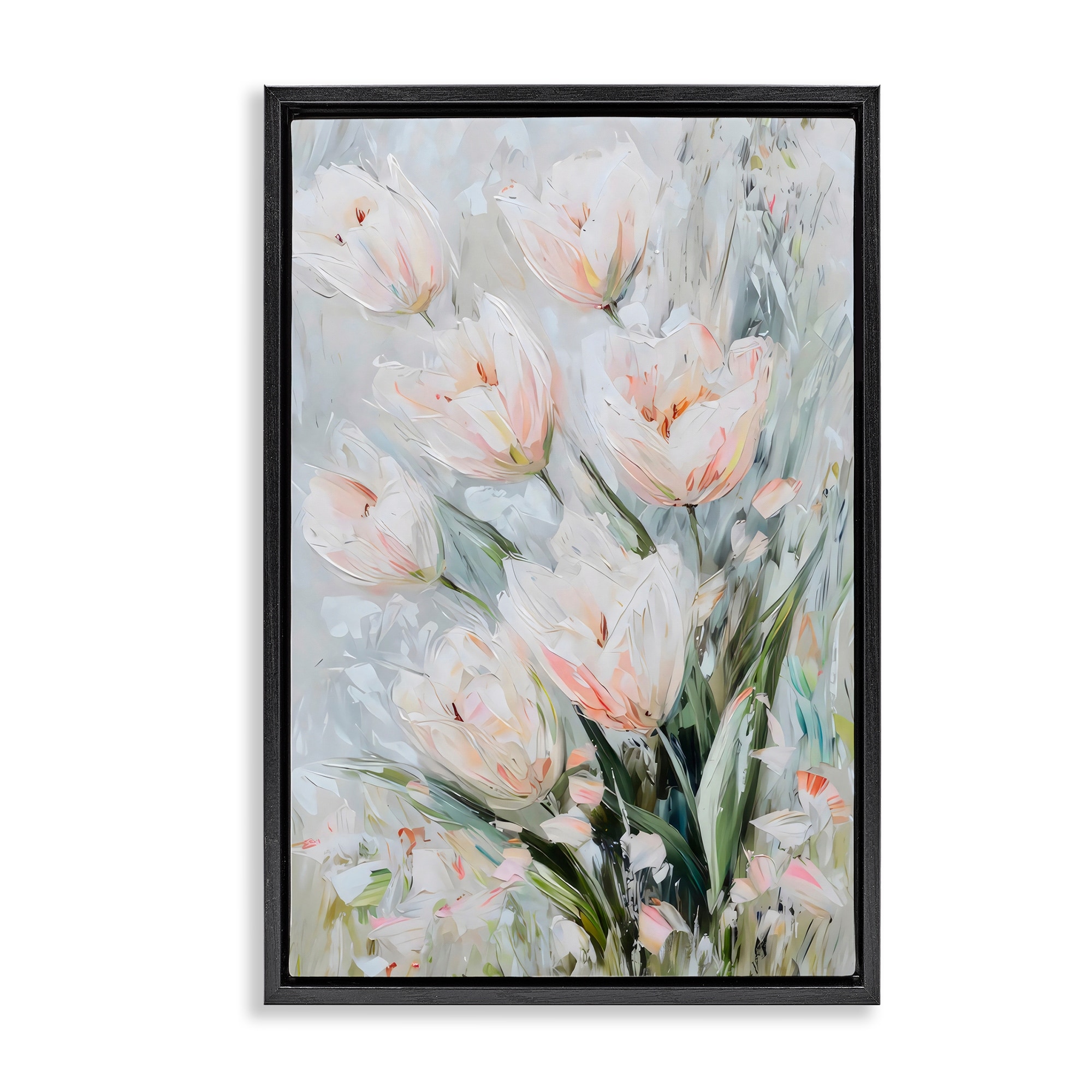 Stupell Spring Floral Blossoms Framed Floater Canvas Wall Art Design By LSR Creative Studio
