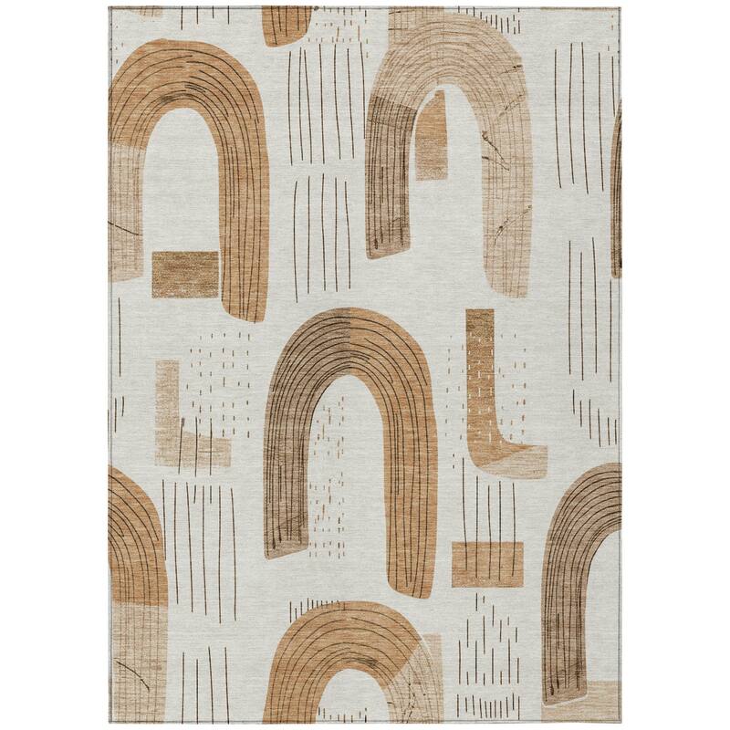 HomeRoots Geometric Transitional Rectangle Outdoor Rug
